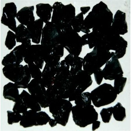AMERICAN SPECIALTY GLASS Recycled Chunky Glass, Black - Size 1 - 0.13-0.25 in. - 10 lbs TBLACKZ1-10